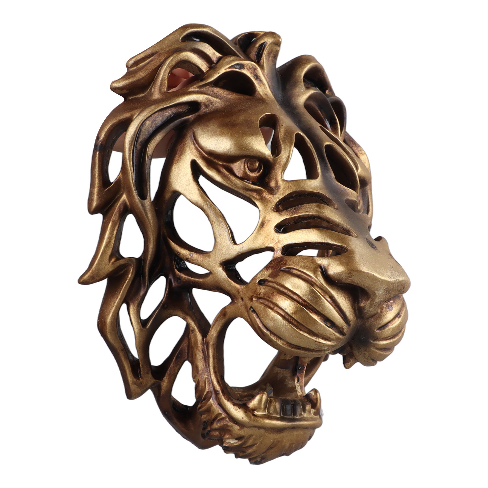 Resin Art Sculptures - Dekorative Löwenkopf-Wandskulptur aus Kunstharz, Lebendige Exquisite