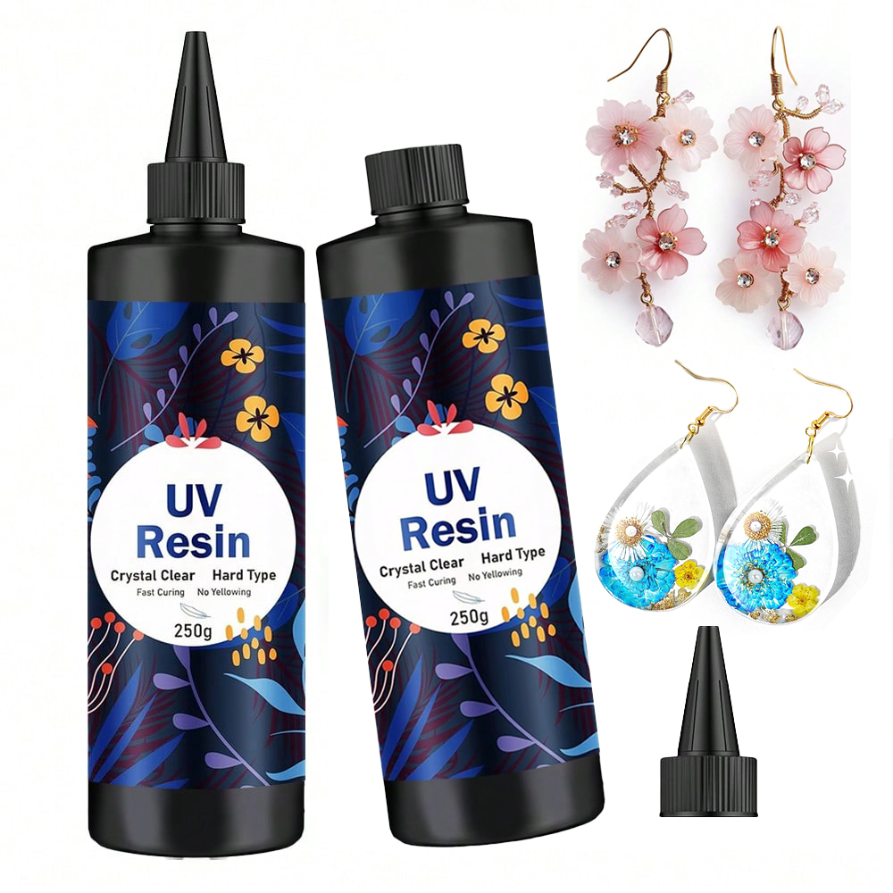Uv Resin Clear Hard - 250g/500g UV-Harz, klarer Hartkleber, solaraktiviertes transparentes