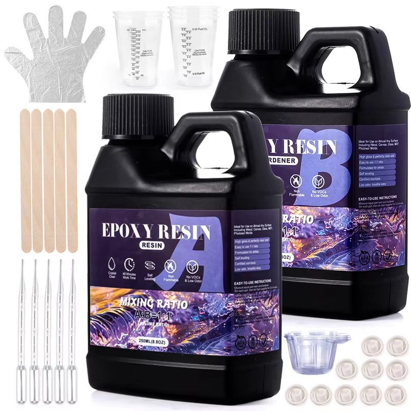Uv Resin Clear Hard - Easy Mix 1:1 Epoxidharz-Set, kristallklar, keine