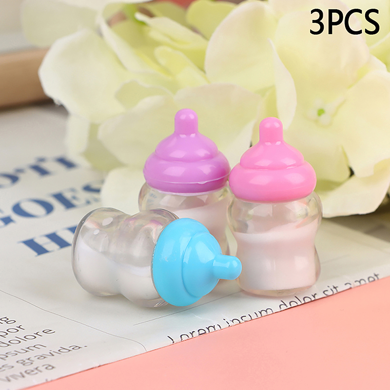 Resin Art Baby - ● 3-teiliges Puppenhaus-Flaschenzubehör, Spielhaus-Spielzeug, Möbel, Puppenhaus-Miniaturzubehör
