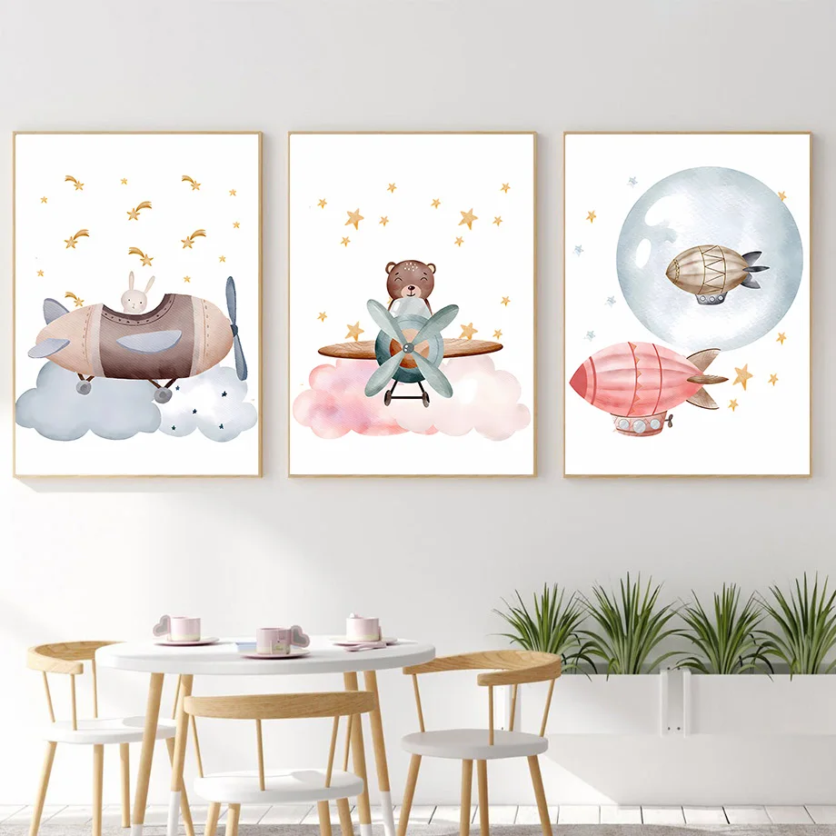 Resin Art Baby - Boho Ballon Flugzeug Bär Hase Elefant