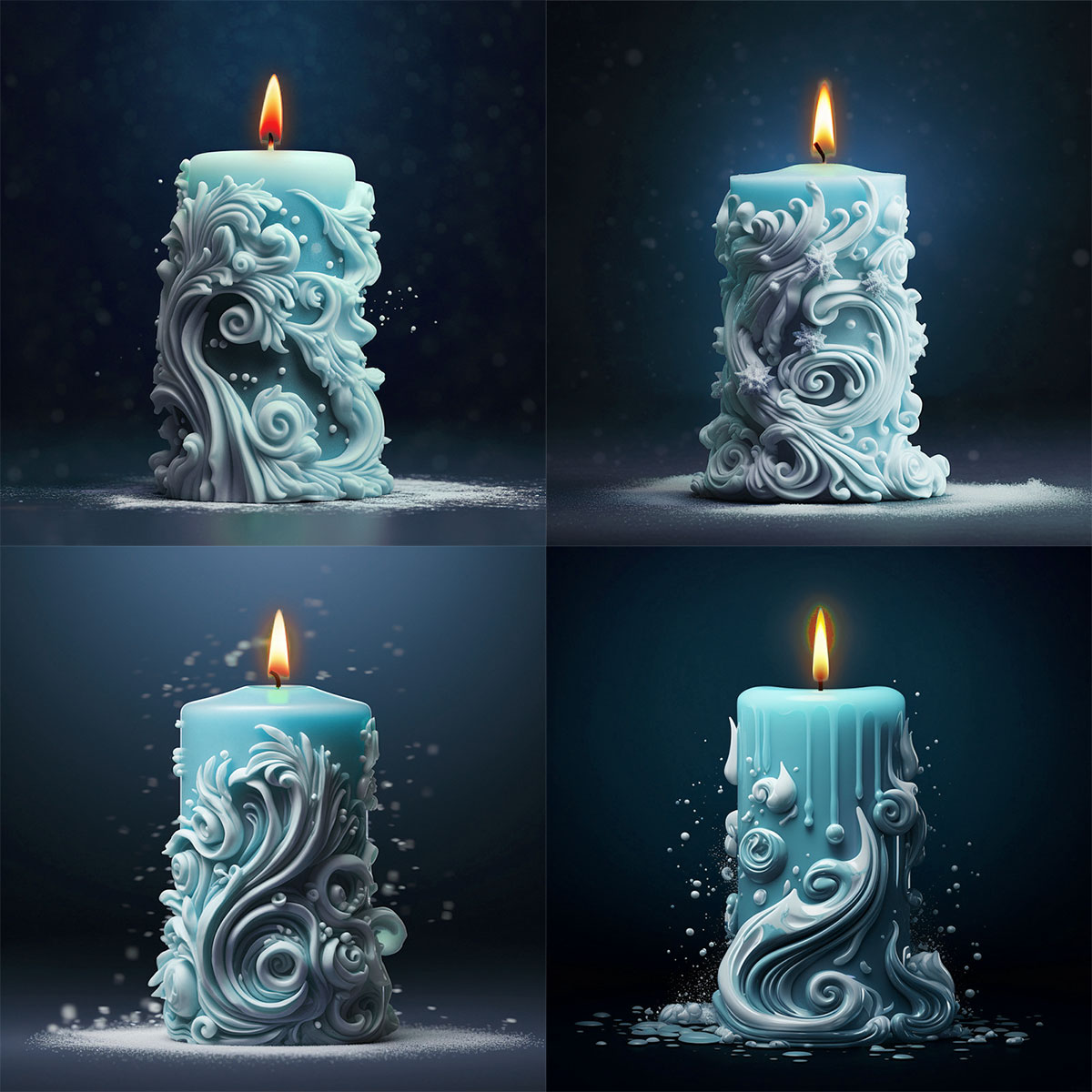Resin Art Sculptures - Geometrie geschnitzte zylindrische Silikon-Kerzenform, Meereswelle, Spiralmuster,
