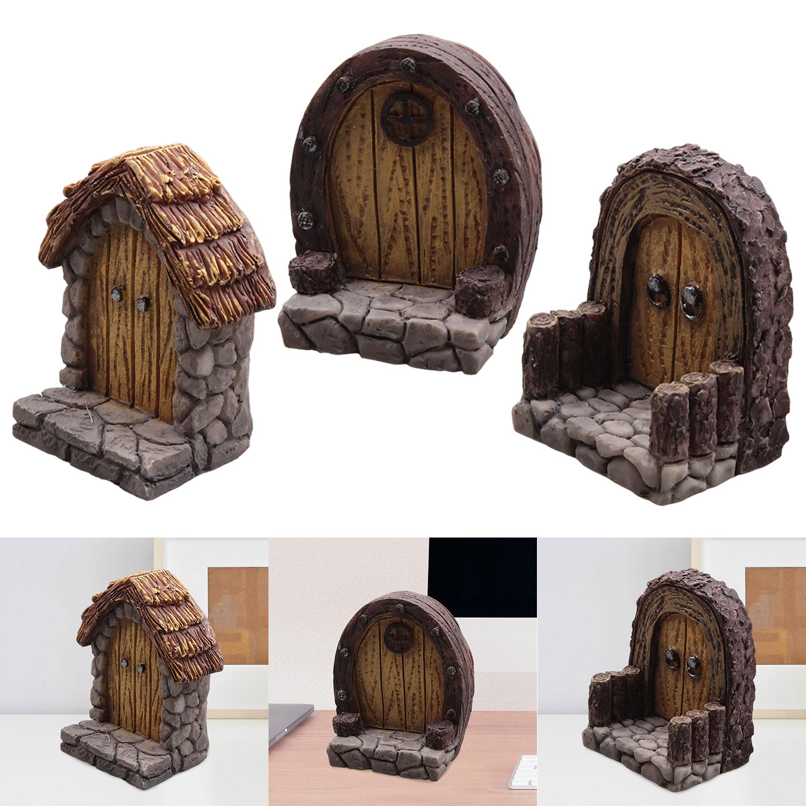 Resin Art Sculptures - Miniatur-Gartentür, Feen-Kunstharz-Ornament, Außenskulptur für Gartendesign und