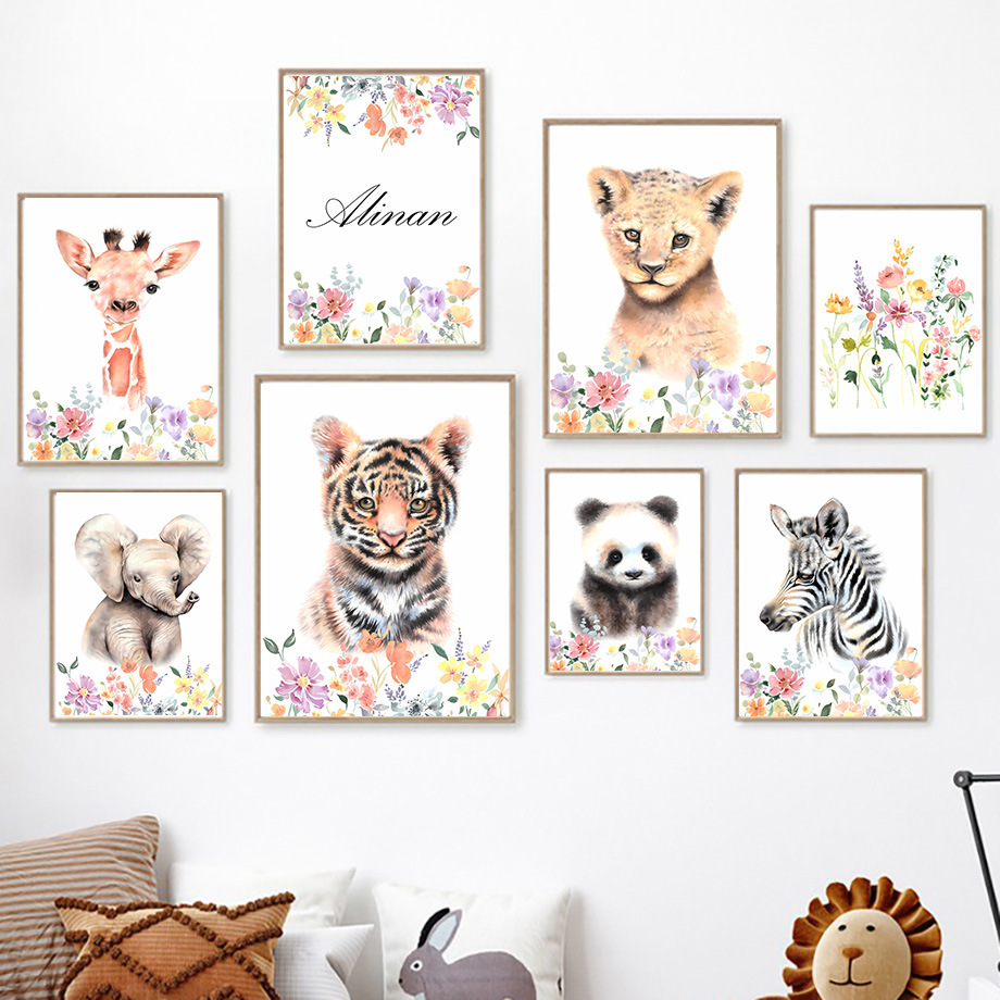 Resin Art Baby - Personalisierte Wandkunst mit Tiger, Panda, Elefant,