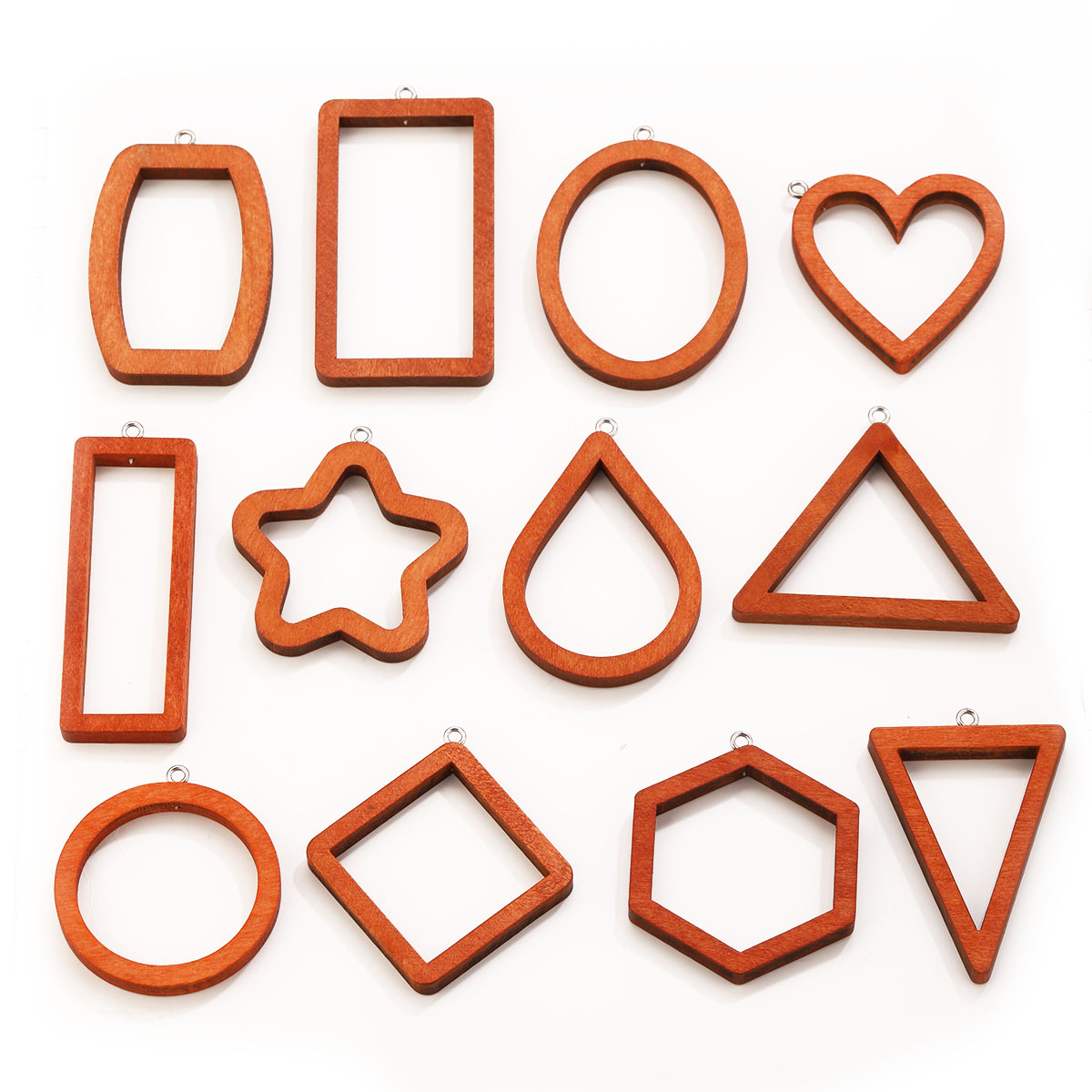 Resin Art Hanging - 10 Stück Dreieckige und Rechteckige Holz-Geometrie-Anhänger