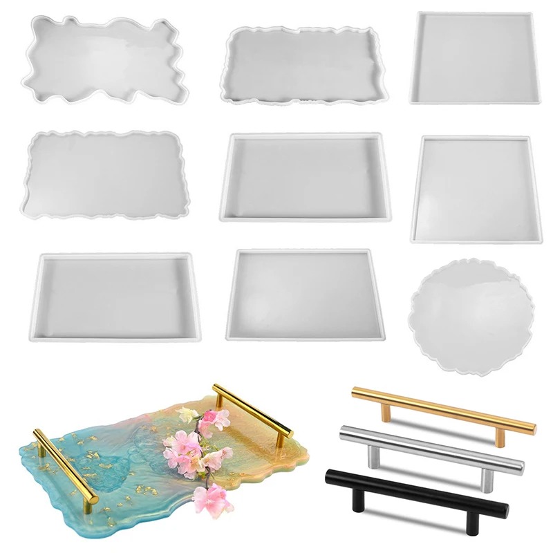 Resin Art Kit With Molds - Tablett Epoxidharz Silikonform DIY großes Rechteck