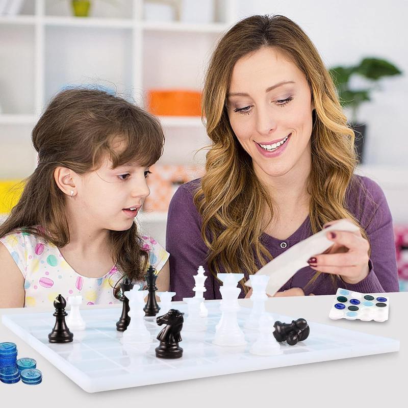 Harz-Schachspiel-Form mit Scha – Resin Art Kit With Molds Bewertung und Preis