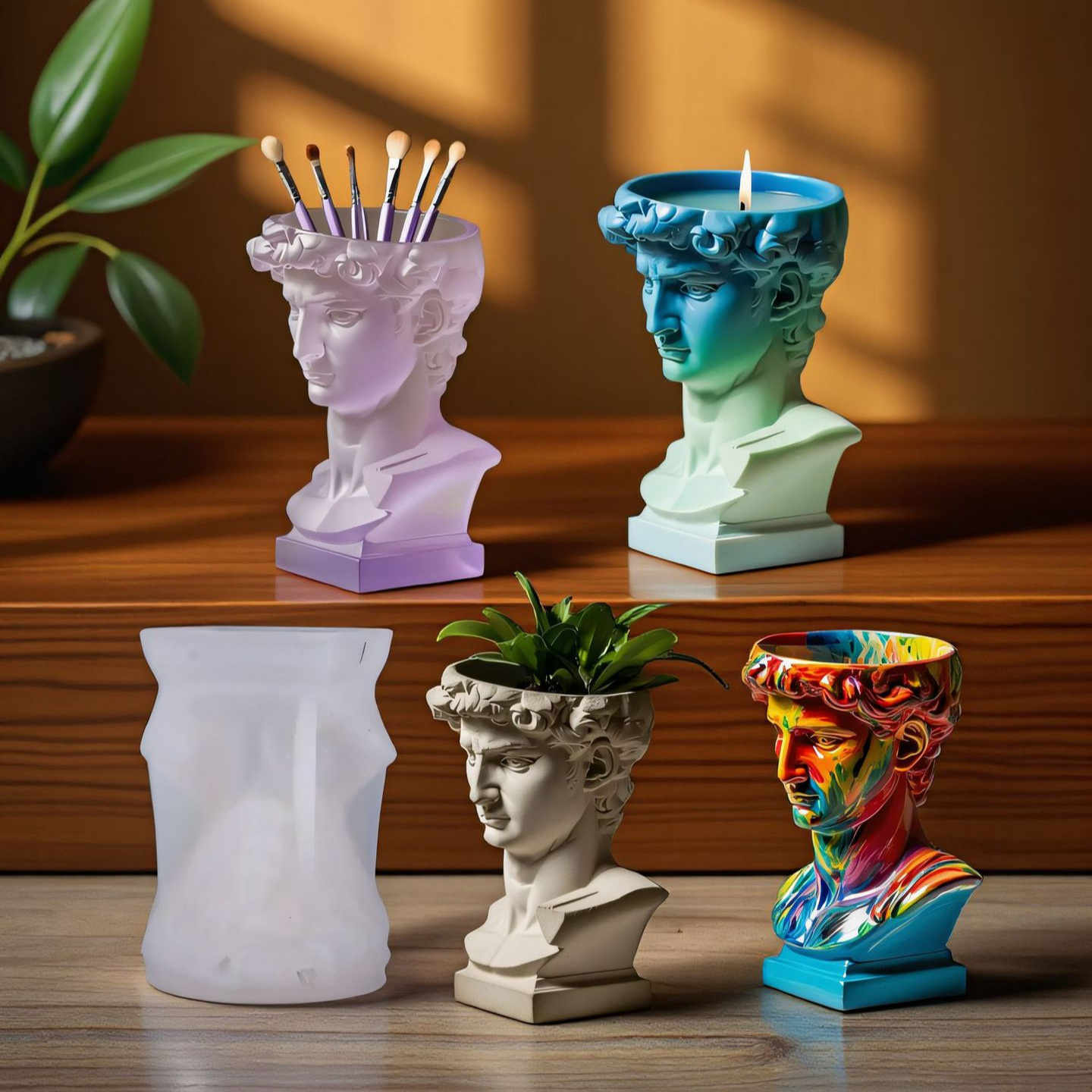 David Kopf Silikon Pflanzer Fo – Resin Art Sculptures Bewertung und Preis