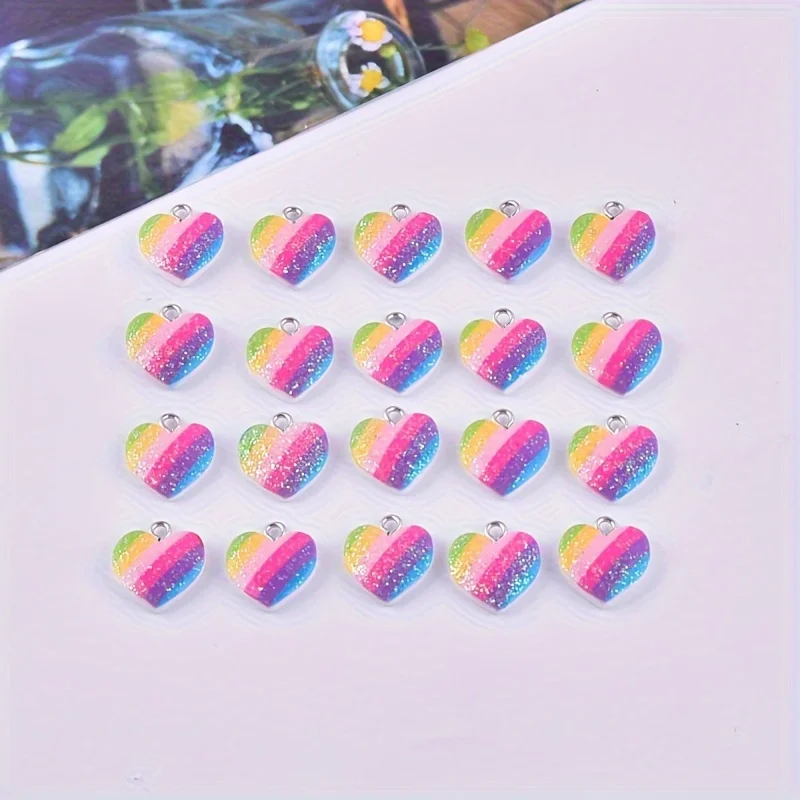 10 Stück bunte Herz-Harz-Anhän – Resin Art Hanging Bewertung und Preis