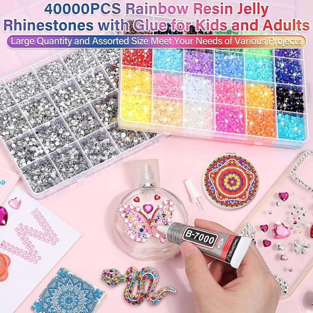 Mehrfarbiges Harz-Strass-Set i – Resin Art And Jewelry Bewertung und Preis