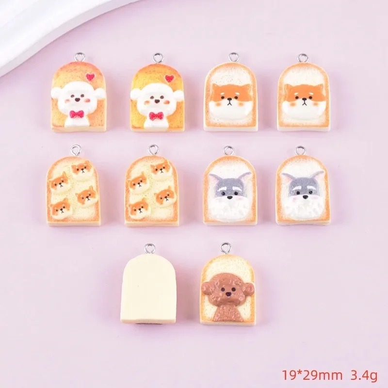 10 Stück niedliche Toast-Hund- – Resin Art Hanging Bewertung und Preis