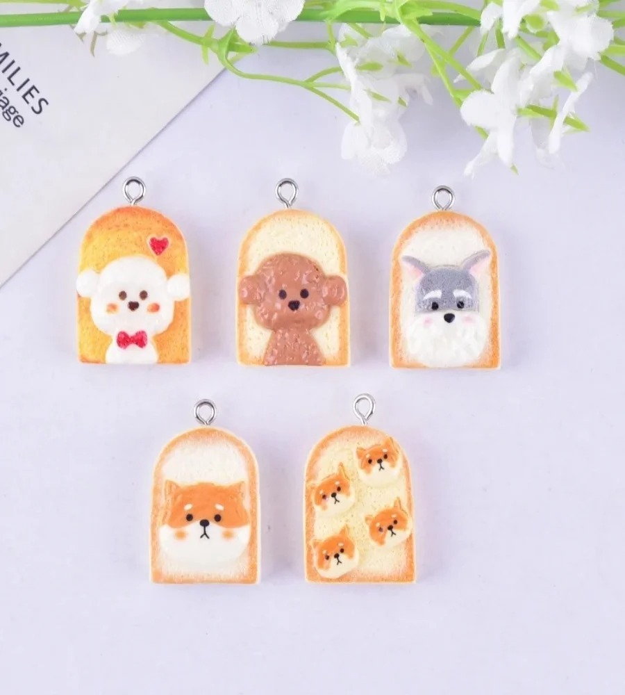 10 Stück niedliche Toast-Hund- – Resin Art Hanging Bewertung und Preis