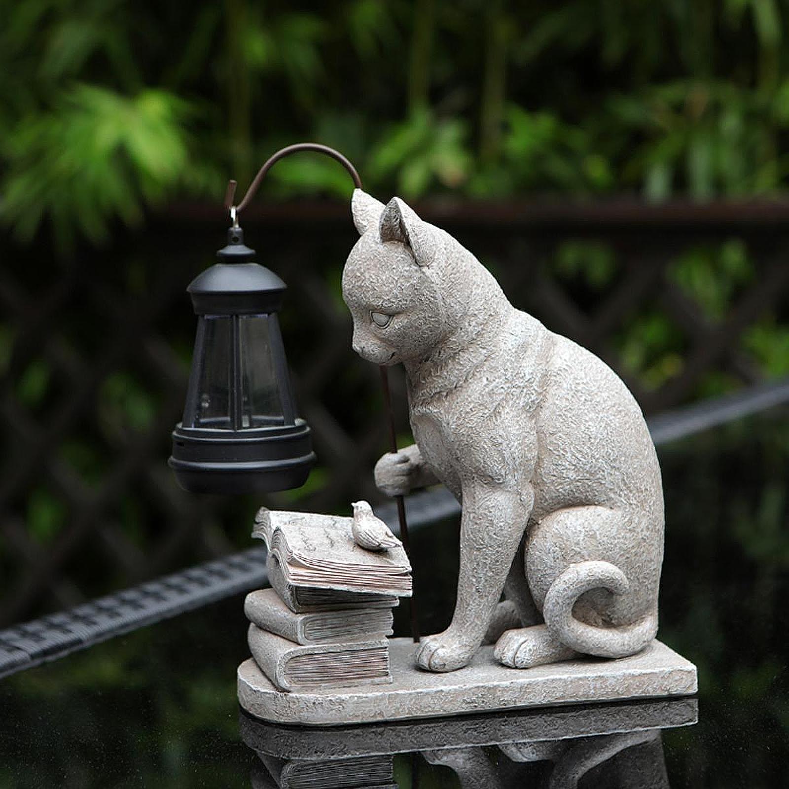Katze Solar Garten Mini Statue – Resin Art Sculptures Bewertung und Preis